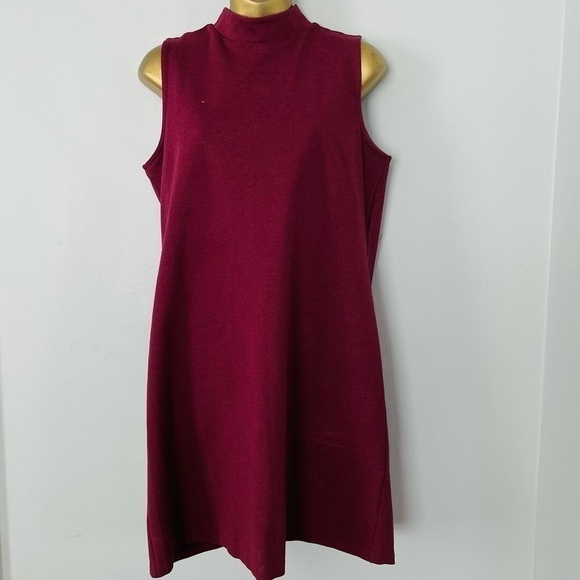mock neck burgundy dress size 10 - Picture 1 of 3